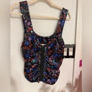 Free People - Velvet front clasp hook tank